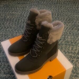 Women's Timberland Gray Fur-Lined Boots